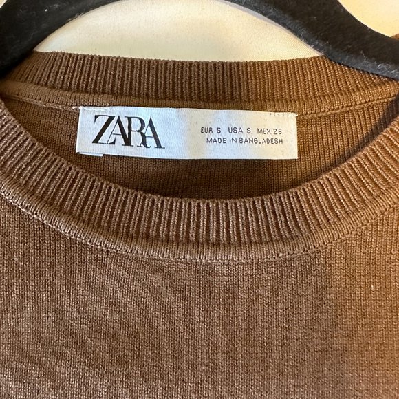 Zara Sweater Ribbed Tank Top in Brown - Picture 3 of 3